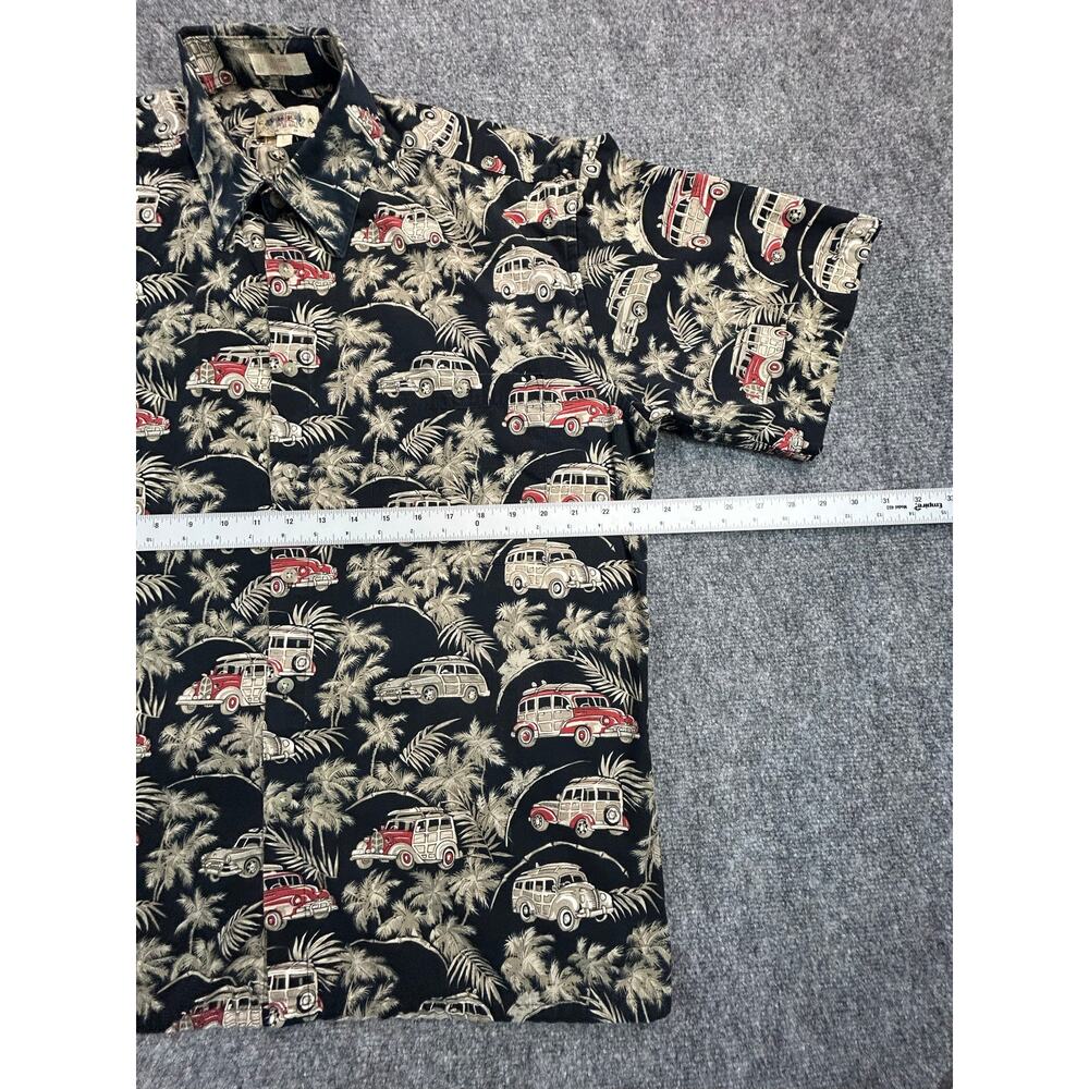 Vintage 90s Campia Aloha Shirt Men's L Made Korea Woody Wagon Hawaiian Cotton - Picture 6 of 6